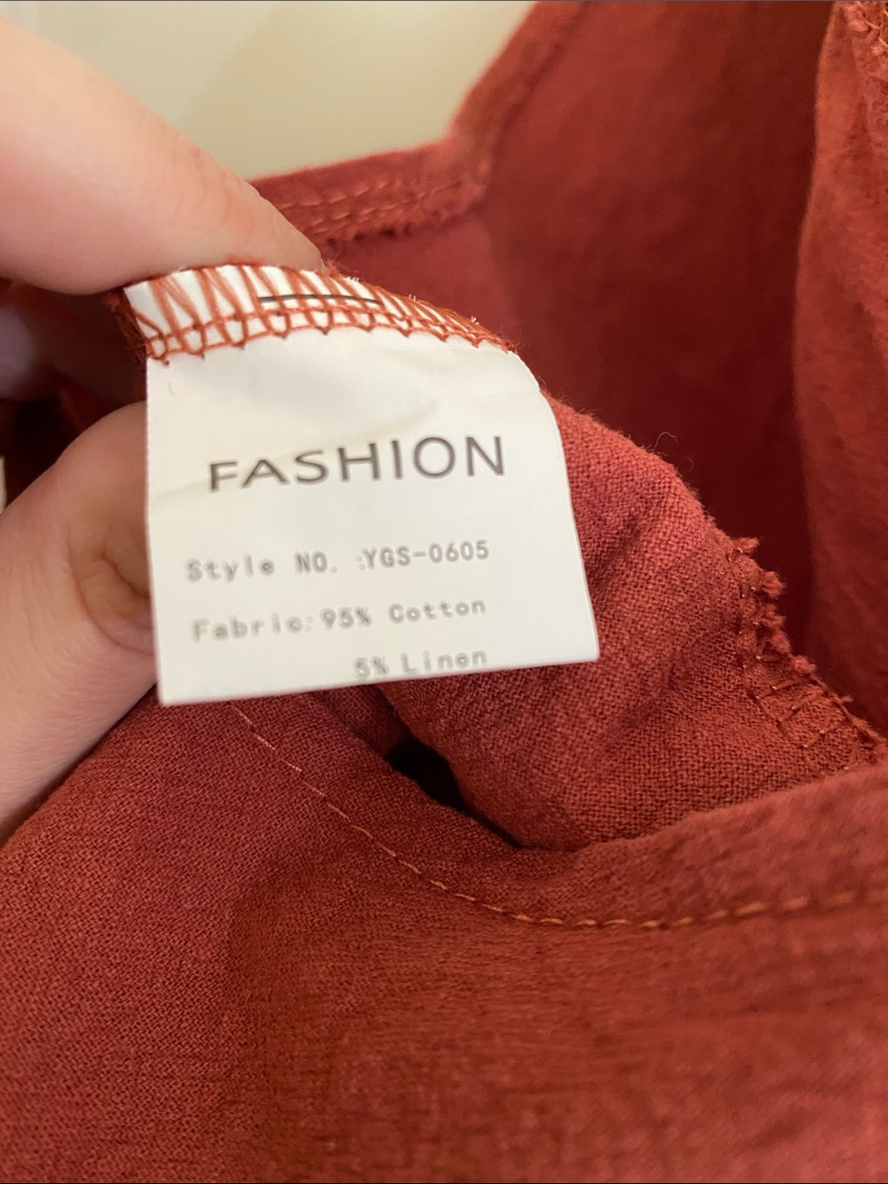 Rust Red Cotton Overalls - Picture 8 of 8